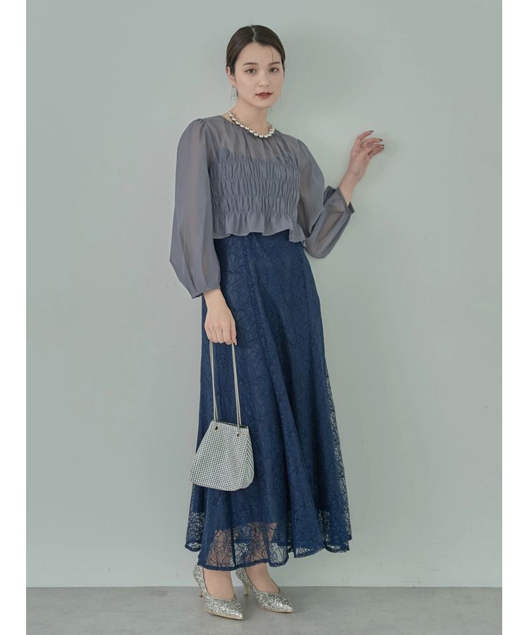 earth music&ecology「SET2点シースルーブラウス付きキャミワンピース」|ワンピース|