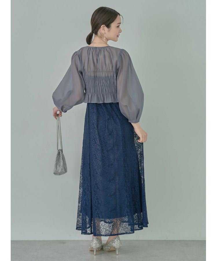 earth music&ecology「SET2点シースルーブラウス付きキャミワンピース」|ワンピース|