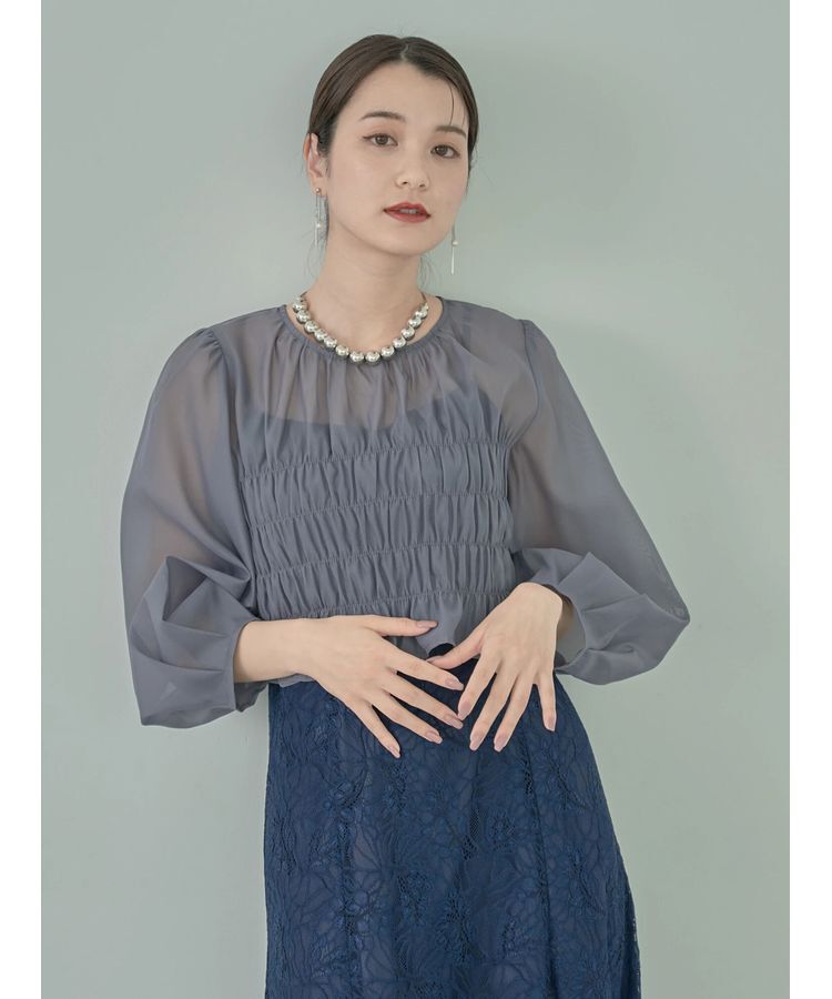 earth music&ecology「SET2点シースルーブラウス付きキャミワンピース」|ワンピース|