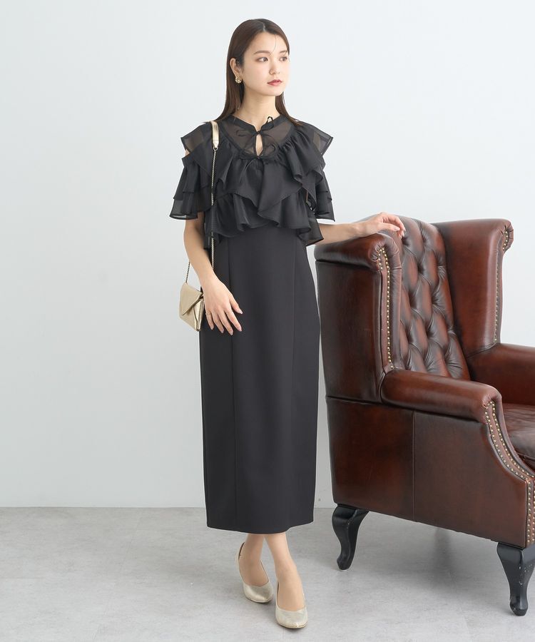 earth music&ecology「SET2点フリルボレロ＋ナローワンピース」|ワンピース|Black