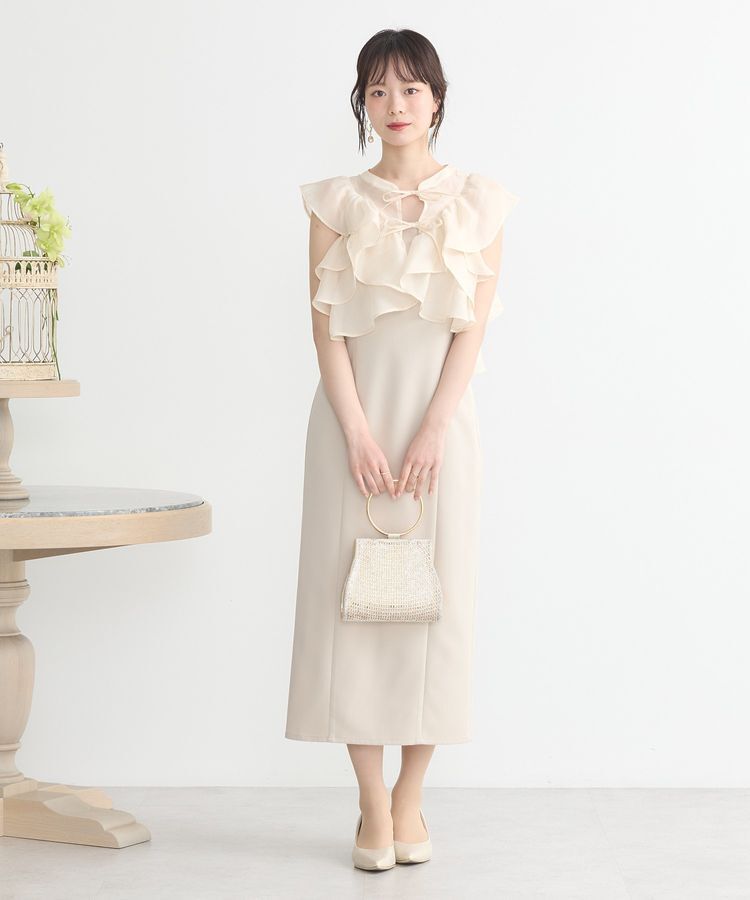 earth music&ecology「SET2点フリルボレロ＋ナローワンピース」|ワンピース|Light beige