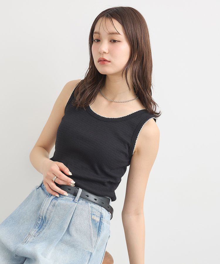 earth music&ecology「ピコトリミングタンクトップ」|キャミソール|