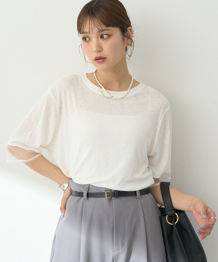 earth music&ecology「シアースリーブ半袖プルオーバー」|Tシャツ・カットソー|