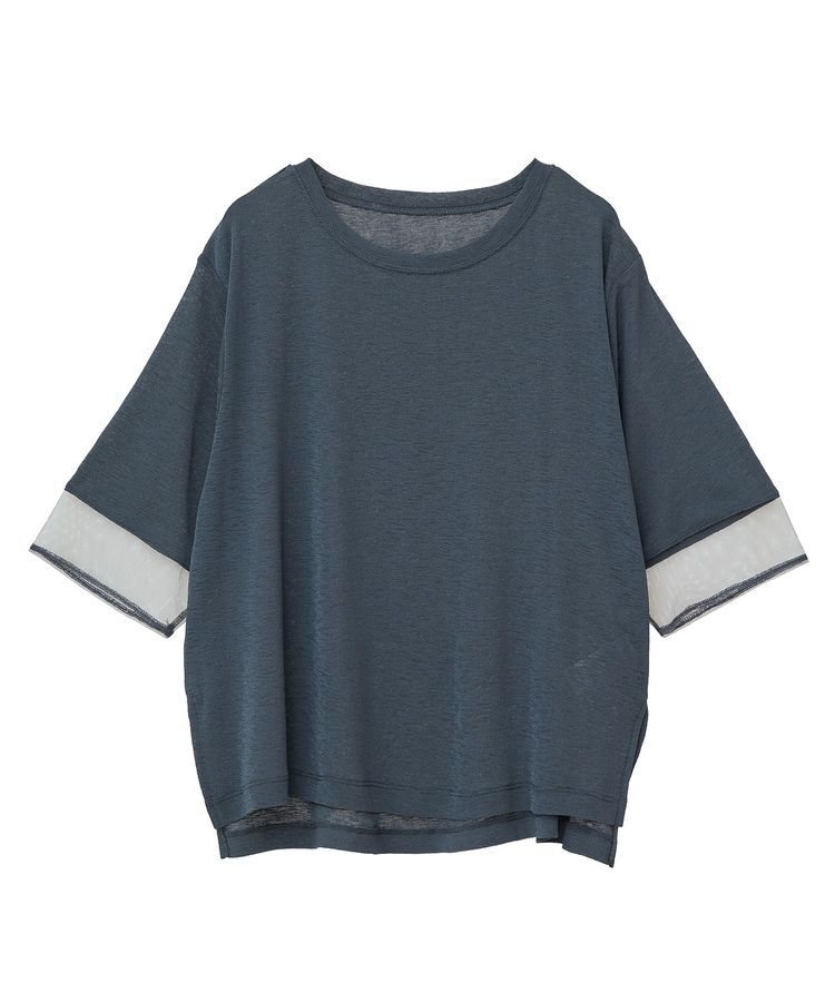 earth music&ecology「シアースリーブ半袖プルオーバー」|Tシャツ・カットソー|Charcoal Gray