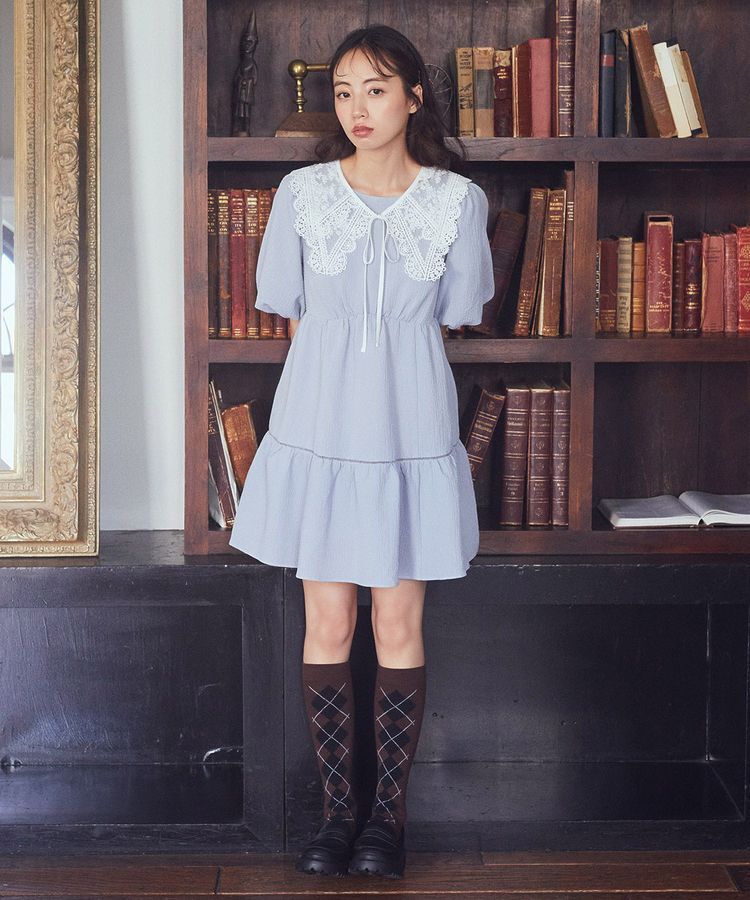 earth music&ecology「シアー刺繍レース付け襟」|その他|