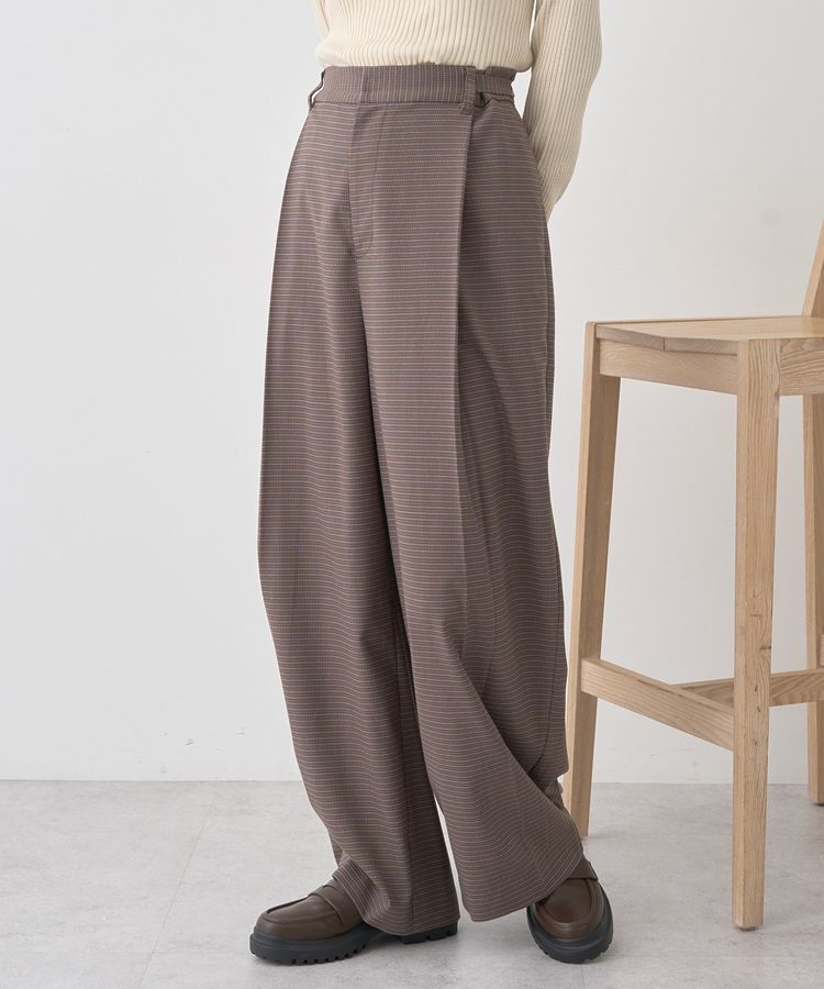 earth music&ecology「ウエストタブタックパンツ」|その他|チェック