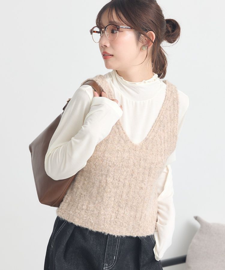 earth music&ecology「MIXカラーブークレニットビスチェ」|ベスト・ジレ|