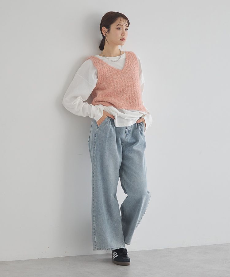 earth music&ecology「MIXカラーブークレニットビスチェ」|ベスト・ジレ|