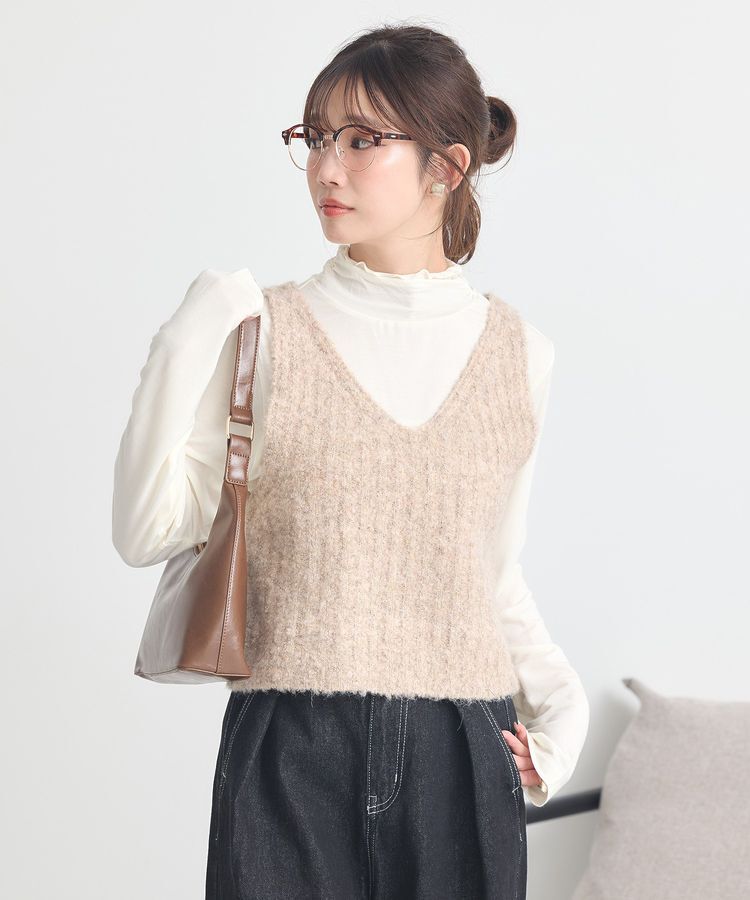 earth music&ecology「MIXカラーブークレニットビスチェ」|ベスト・ジレ|