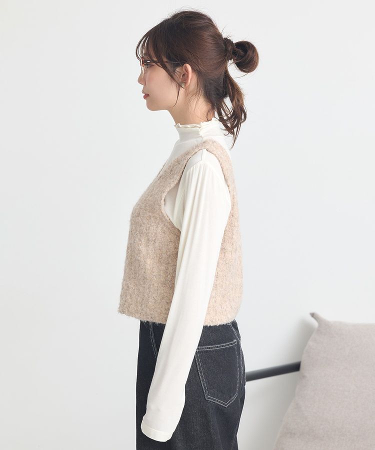 earth music&ecology「MIXカラーブークレニットビスチェ」|ベスト・ジレ|