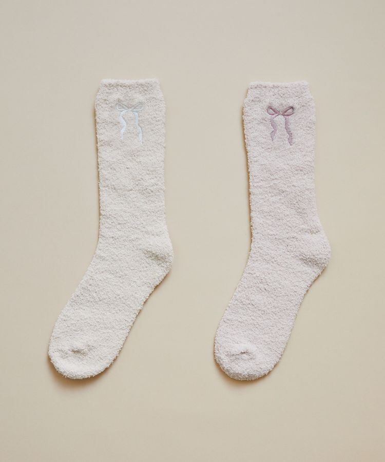 Maison de FLEUR「リボン刺繍ルームソックス」|その他|
