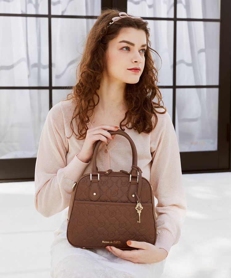 Maison de FLEUR「モノグラムトラペゾイドバッグ」|ハンドバッグ|