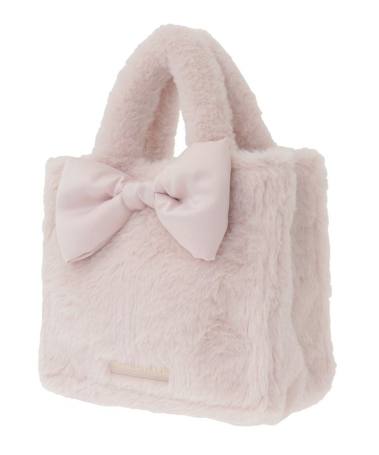 Maison de FLEUR「サテンリボンファー2Wayスクエアトートバッグ」|トートバッグ|