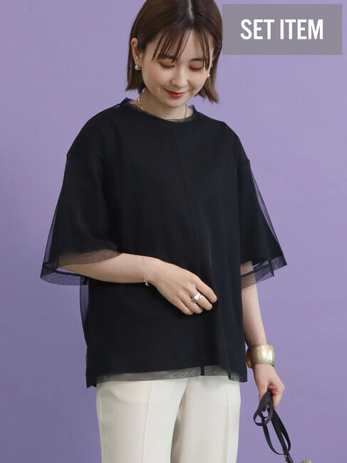  「SET チュールプルオーバー+カットプルオーバー」|Tシャツ・カットソー|ブラック