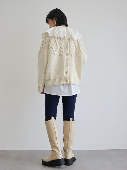  「2WAYポコポコケーブルニットカーディガン」|カーディガン|