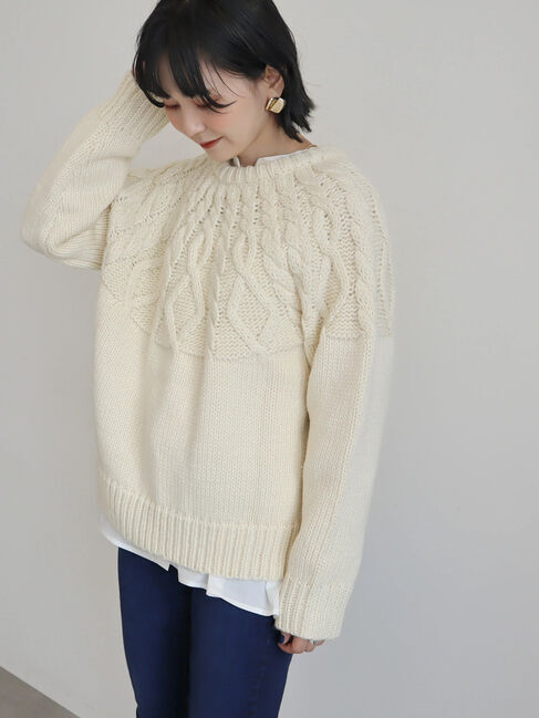  「2WAYポコポコケーブルニットカーディガン」|カーディガン|
