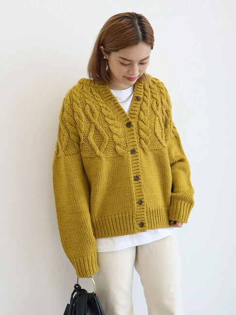  「2WAYポコポコケーブルニットカーディガン」|カーディガン|