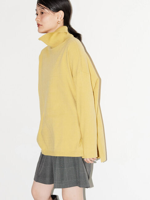  「パチパチしにくいハイネックBIGニットプルオーバー」|ニット・セーター|