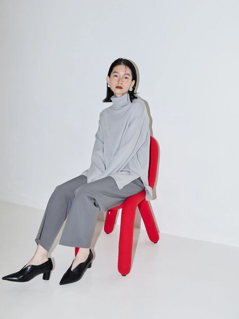  「パチパチしにくいハイネックBIGニットプルオーバー」|ニット・セーター|