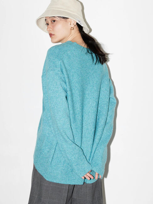  「Vネック前振りコクーンニットプルオーバー」|ニット・セーター|