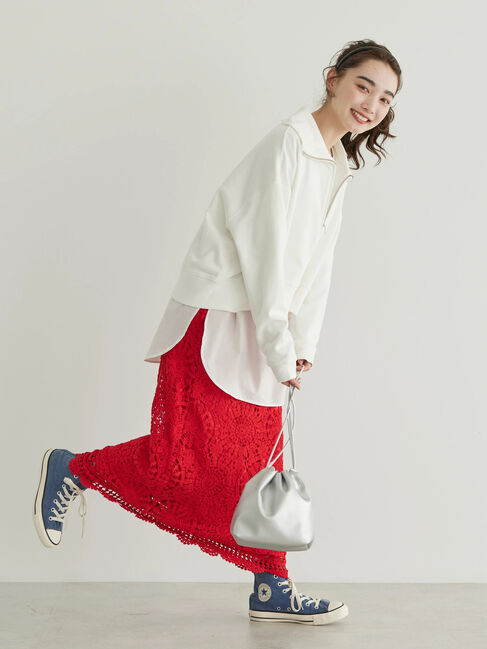  「SET ハーフZIPスウェット+シャツテールプルオーバー」|Tシャツ・カットソー|