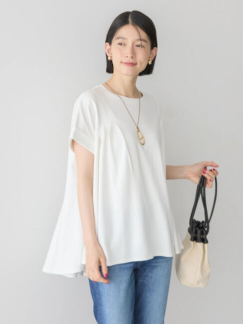 AMERICAN HOLIC「フレアヘムフレンチスリーブカットプルオーバー」|Tシャツ・カットソー|Off White