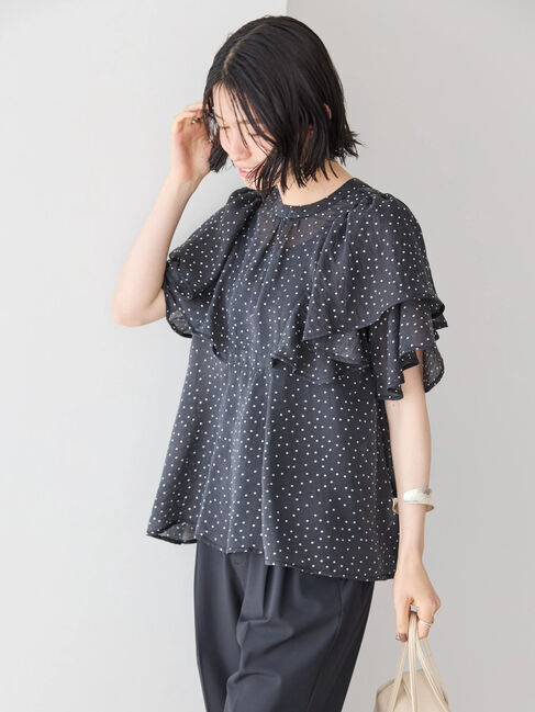 AMERICAN HOLIC「接触冷感シアーフリルブラウス」|シャツ・ブラウス|