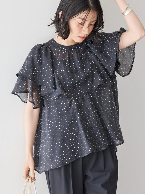 AMERICAN HOLIC「接触冷感シアーフリルブラウス」|シャツ・ブラウス|