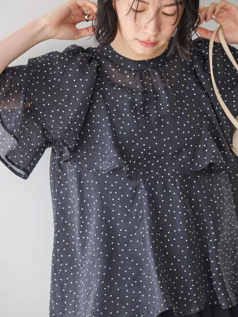 AMERICAN HOLIC「接触冷感シアーフリルブラウス」|シャツ・ブラウス|