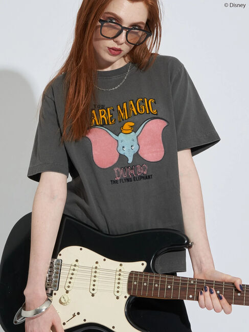 AMERICAN HOLIC「フロッキーPtフェード加工T/Dumbo」|Tシャツ・カットソー|Charcoal Gray