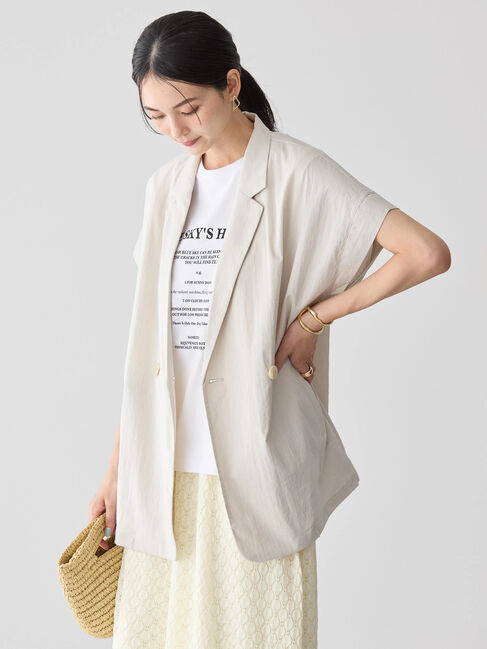 AMERICAN HOLIC「接触冷感Wボタンジレ」|テーラードジャケット|