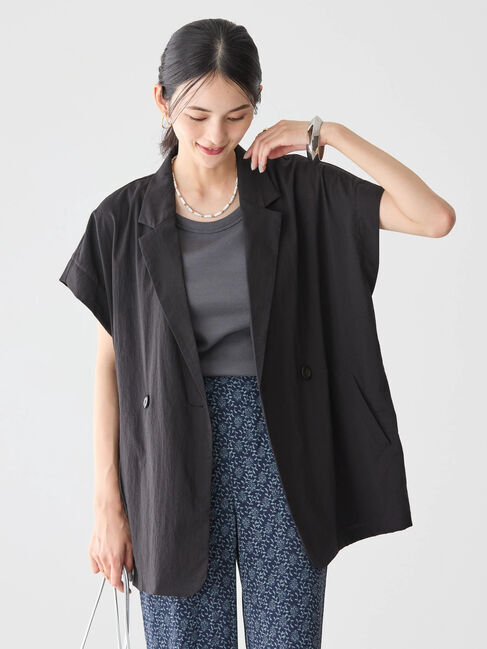 AMERICAN HOLIC「接触冷感Wボタンジレ」|テーラードジャケット|