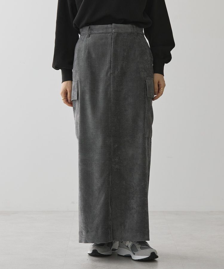 AMERICAN HOLIC「コーデュロイサイドポケットタイトスカート」|タイト|Charcoal Gray