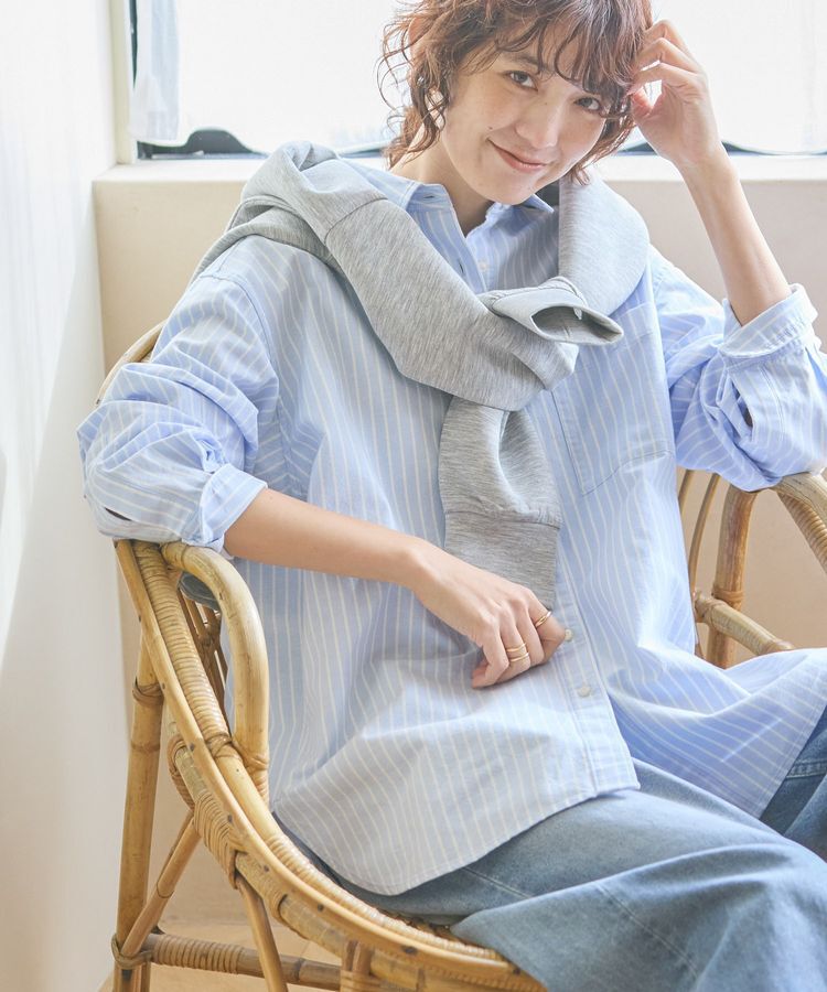 AMERICAN HOLIC「UVカットリサイクルコットンオックスシャツ」|シャツ・ブラウス|