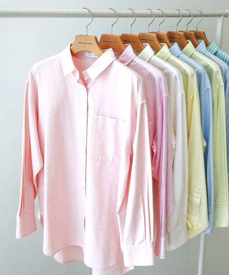 AMERICAN HOLIC「UVカットリサイクルコットンオックスシャツ」|シャツ・ブラウス|Orange