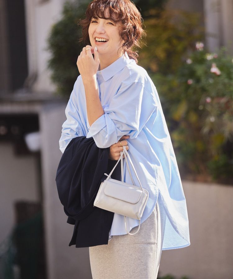 AMERICAN HOLIC「UVカットリサイクルコットンオックスシャツ」|シャツ・ブラウス|Sax