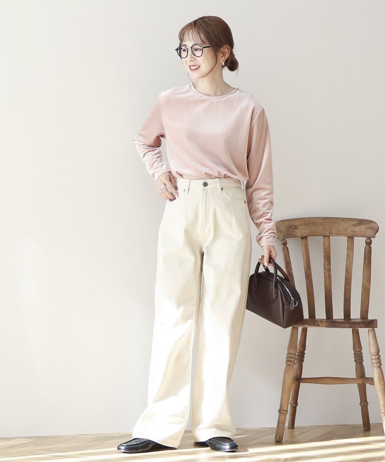 AMERICAN HOLIC「ベロアクルーネックカットプルオーバー」|Tシャツ・カットソー|