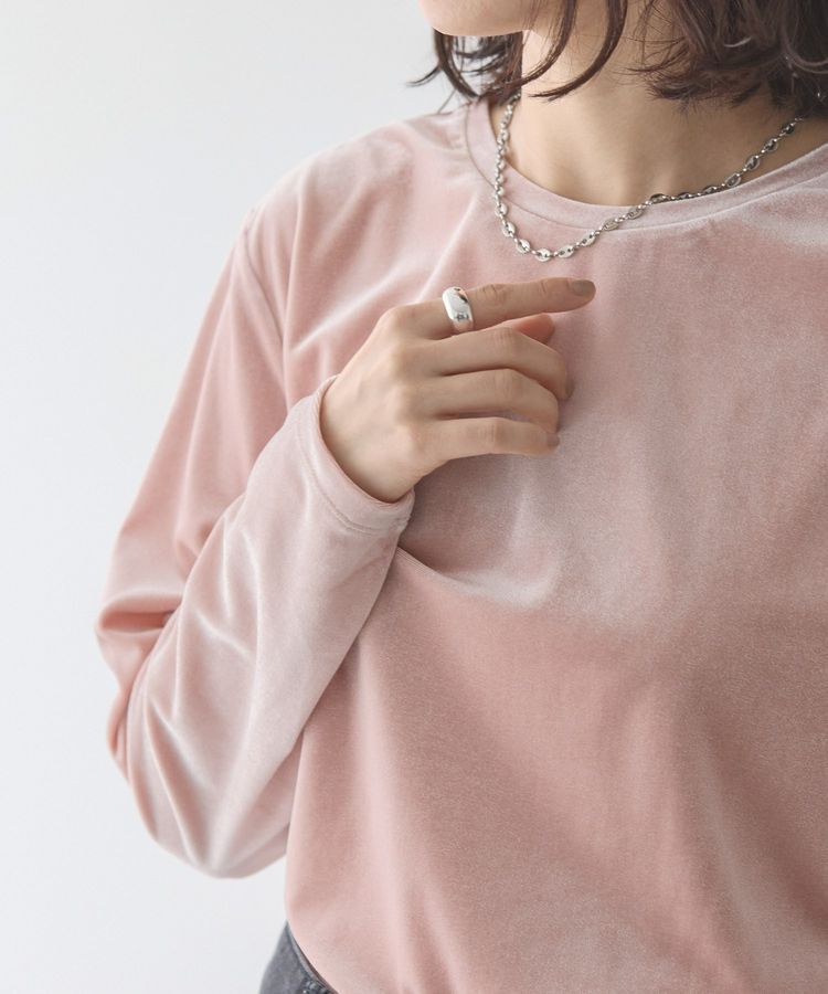 AMERICAN HOLIC「ベロアクルーネックカットプルオーバー」|Tシャツ・カットソー|