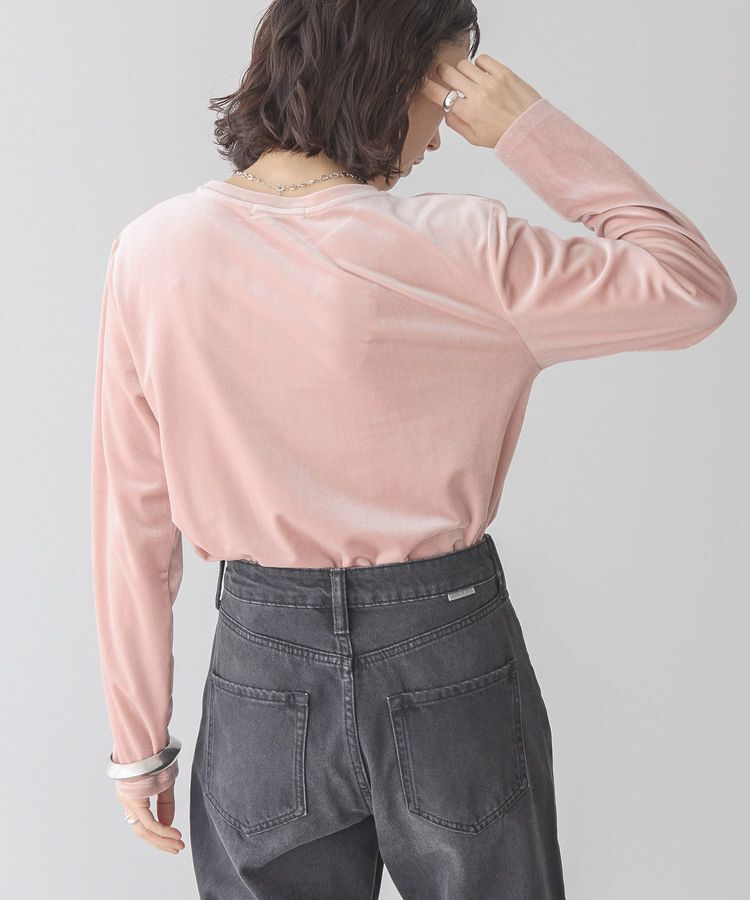 AMERICAN HOLIC「ベロアクルーネックカットプルオーバー」|Tシャツ・カットソー|