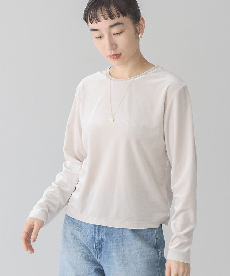 AMERICAN HOLIC「ベロアクルーネックカットプルオーバー」|Tシャツ・カットソー|
