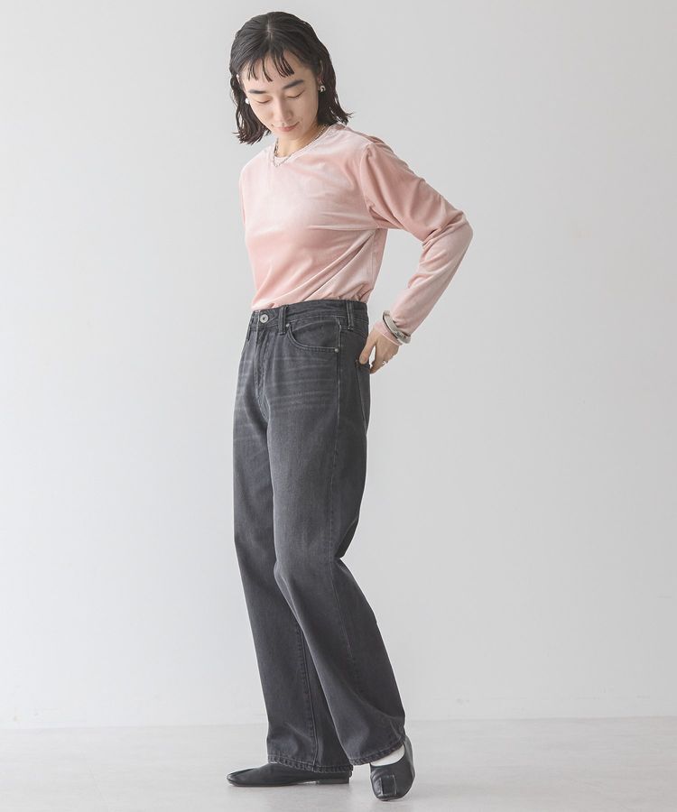 AMERICAN HOLIC「ベロアクルーネックカットプルオーバー」|Tシャツ・カットソー|