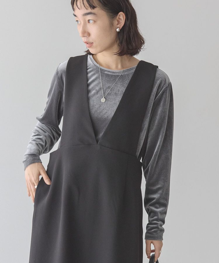 AMERICAN HOLIC「ベロアクルーネックカットプルオーバー」|Tシャツ・カットソー|