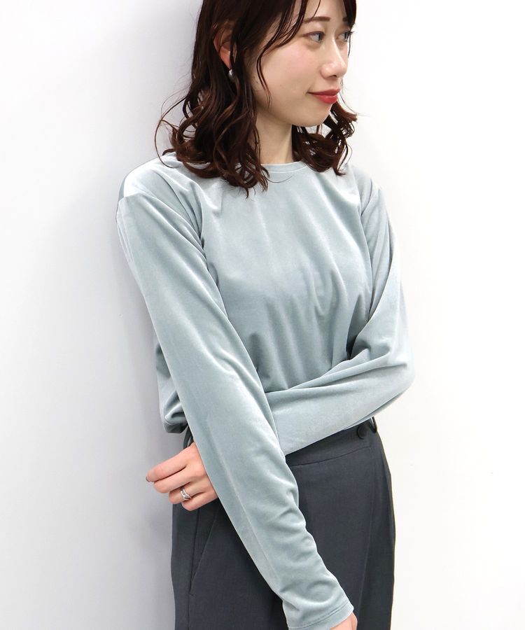 AMERICAN HOLIC「ベロアクルーネックカットプルオーバー」|Tシャツ・カットソー|