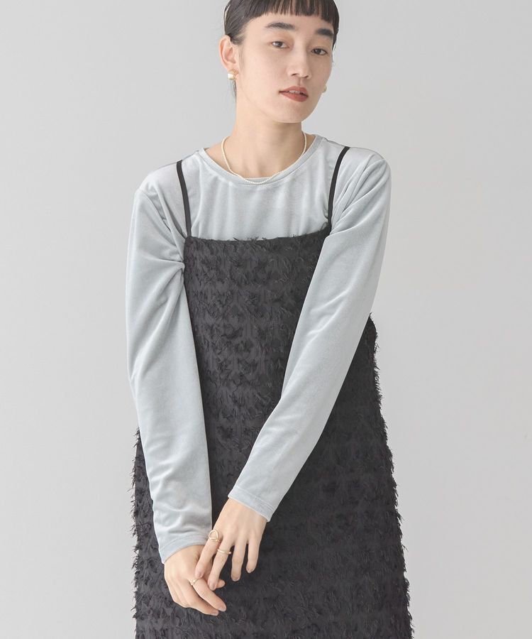 AMERICAN HOLIC「ベロアクルーネックカットプルオーバー」|Tシャツ・カットソー|