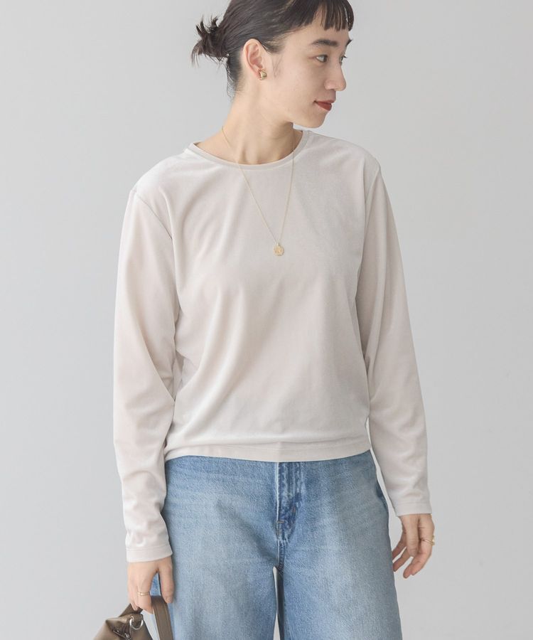 AMERICAN HOLIC「ベロアクルーネックカットプルオーバー」|Tシャツ・カットソー|