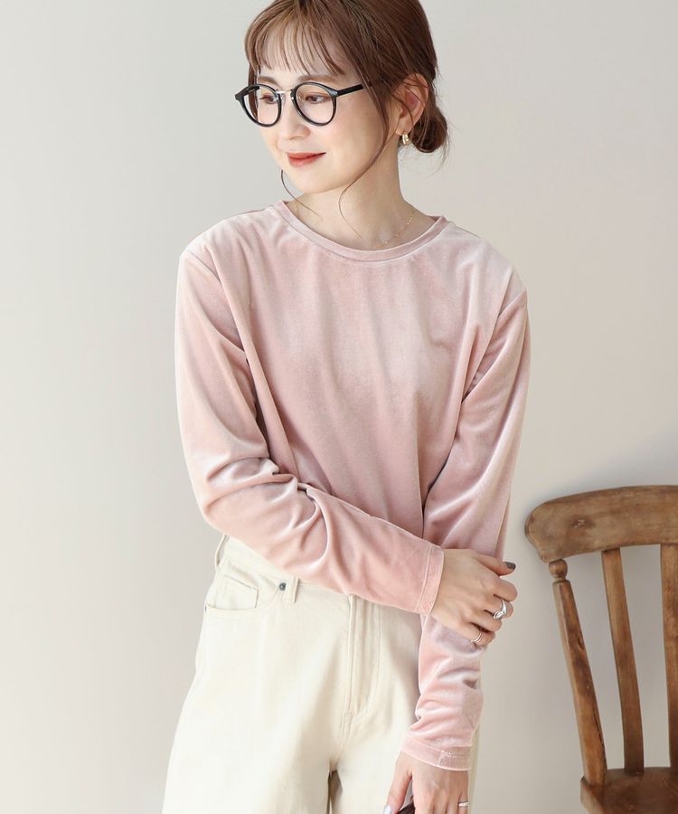 AMERICAN HOLIC「ベロアクルーネックカットプルオーバー」|Tシャツ・カットソー|