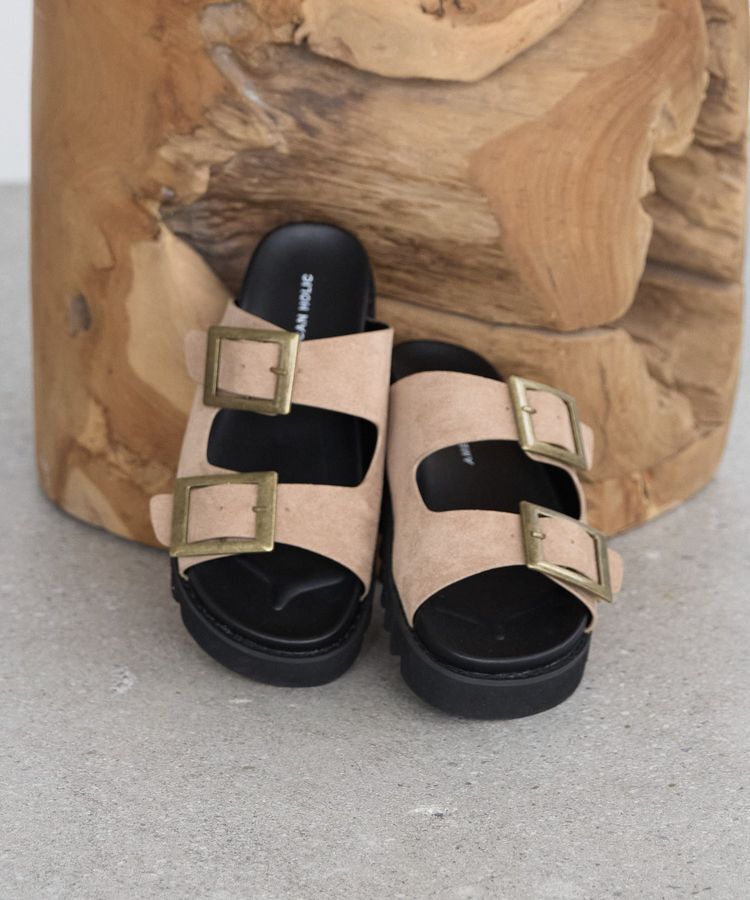 AMERICAN HOLIC「バックルフラットサンダル」|サンダル|Beige