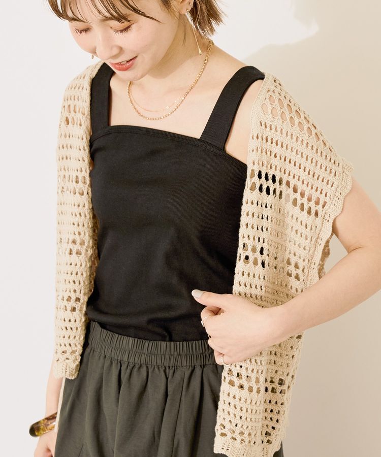 AMERICAN HOLIC「抗菌防臭テレコベアタンクトップ」|インナー|Black