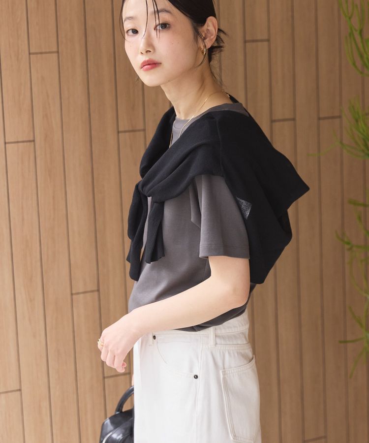 AMERICAN HOLIC「きれいめコットンベーシックTシャツ(5分袖)」|Tシャツ・カットソー|