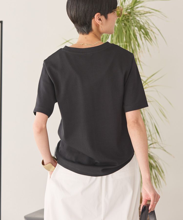 AMERICAN HOLIC「きれいめコットンベーシックTシャツ(5分袖)」|Tシャツ・カットソー|